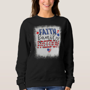 Bleached Faith Family Freedom American Patriotic 4 T Shirt