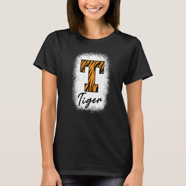 Bleached Football Tigers School Sports Fan Team Sp T Shirt (Framsida)
