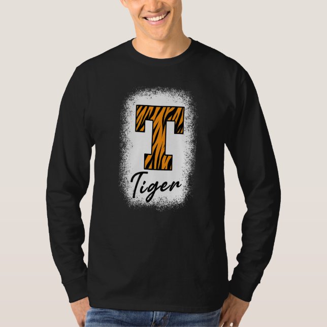 Bleached Football Tigers School Sports Fan Team Sp T Shirt (Framsida)
