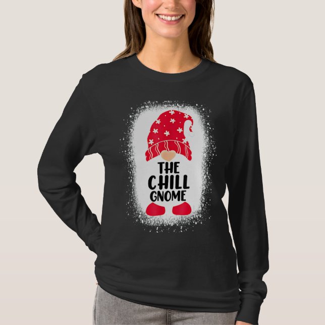 Bleached Gnome Matching Familjejul T Shirt (Framsida)