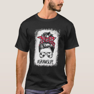 Bleached Grams Life Soccer Moster Messy Bun Hair M T Shirt