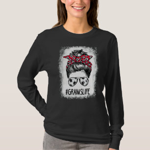 Bleached Grams Life Soccer Moster Messy Bun Hair M T Shirt
