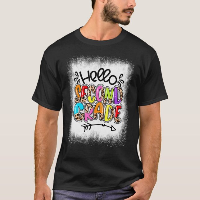 Bleached Hej 2:a Klass-lärarinna andra Klassen til T Shirt (Framsida)
