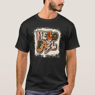 Bleached Hej Fall Autumn Vibes Retro Groovy T Shirt