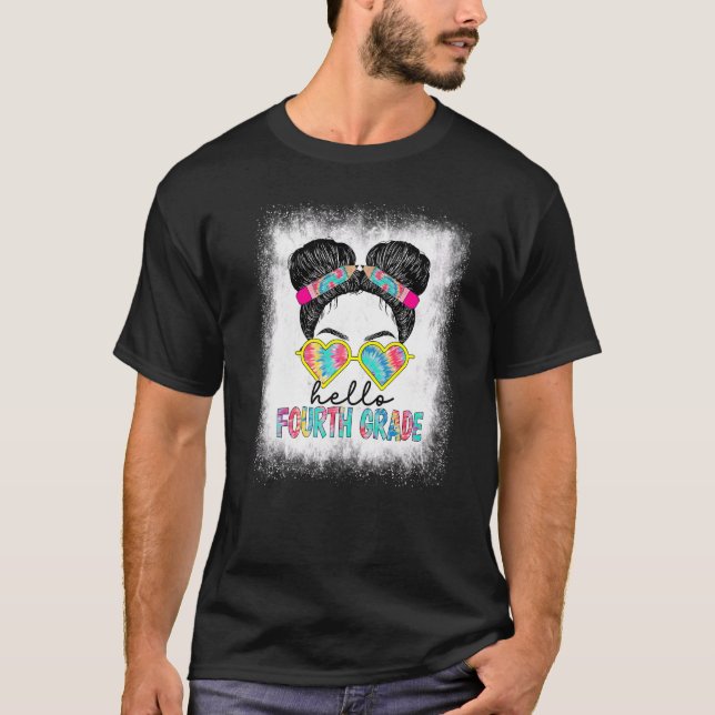 Bleached Hello Fourth Grade Little Miss Back To Sc T Shirt (Framsida)
