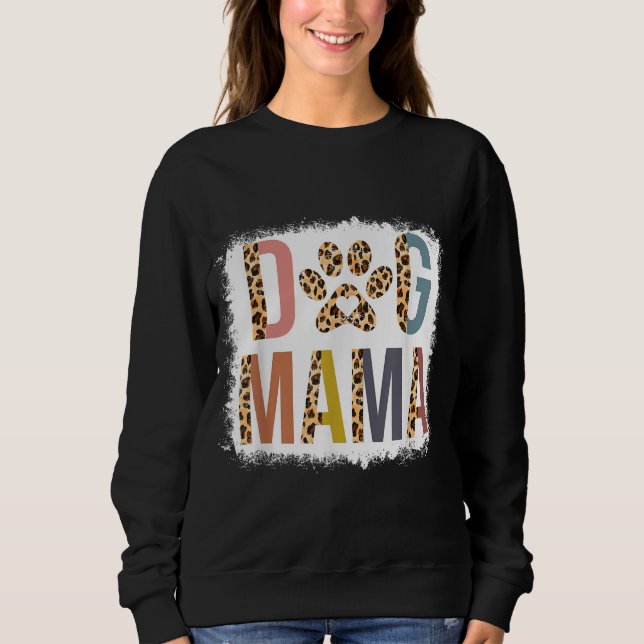 Bleached Hund Mamma Leopard & Boho Mamma Life Mamm T Shirt (Framsida)