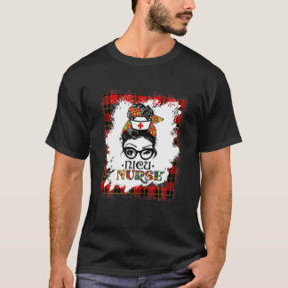 Bleached jul NICU Nurse Buffalo Santa RN Xma T Shirt