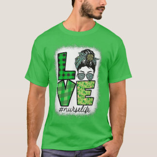 Bleached Kärlek Nurse Life Saint Patricks Day Iris T Shirt