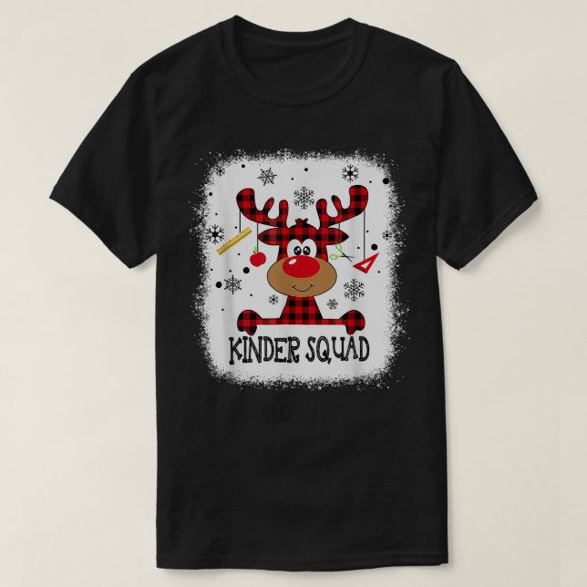 Bleached Kindergarten Squad Reindeer Funny Kinder  T Shirt (Design framsida)