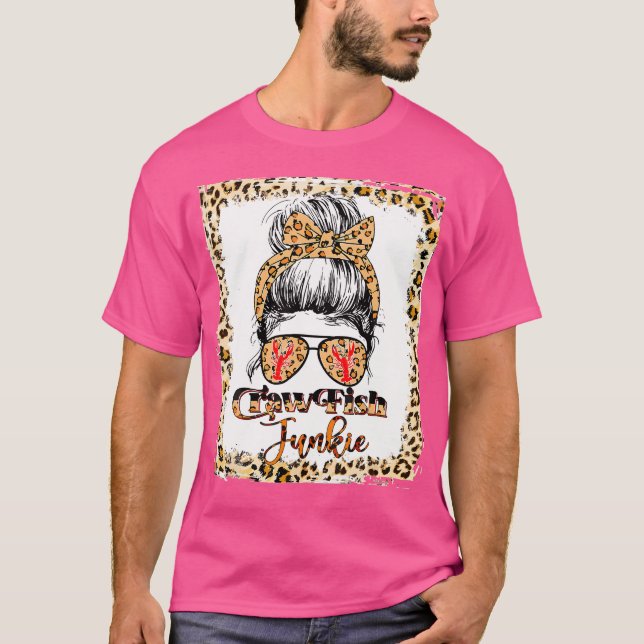 Bleached Kräftor Junkie Leopard Messy Bun med Su T Shirt (Framsida)