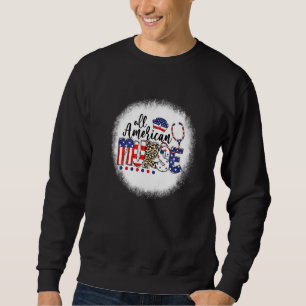 Bleached Leopard All American Nurse Nursing School Lång Ärmad Tröja