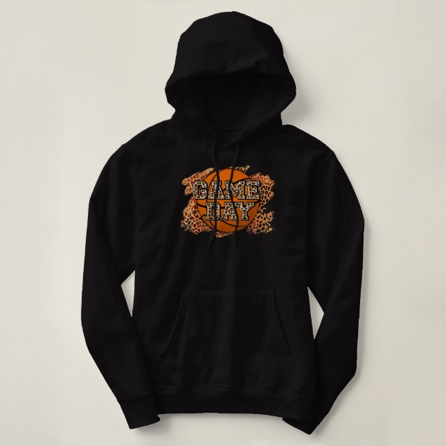 Bleached Leopard Basketball Game Day Vibes Basketb T Shirt (Design framsida)