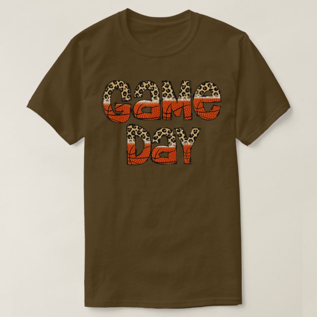 Bleached Leopard Basketball Game Day Vibes Basketb T Shirt (Design framsida)
