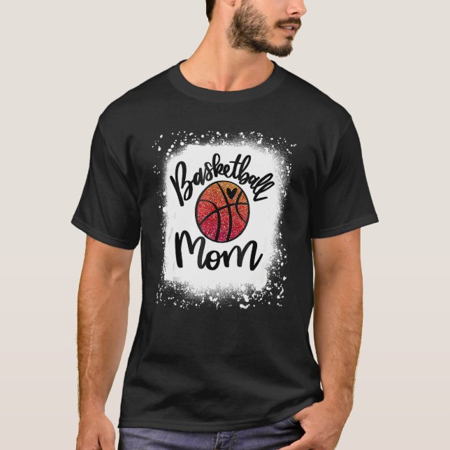 Bleached Leopard Basketball Mom Game Day  Mens T Shirt (Framsida)