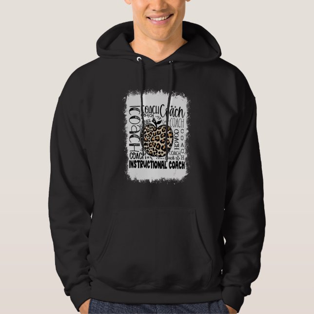 Bleached Leopard Instructions coach Typography Te Hoodie (Framsida)