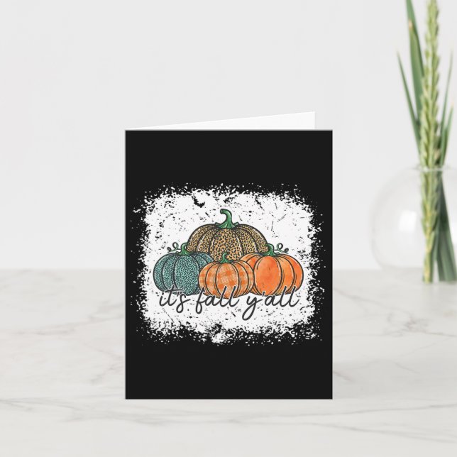 Bleached Leopard Pumpkin hösten sin Fall Yall Than Kort (Framsida)
