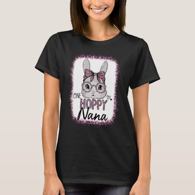 Bleached Leopard Rosa Sunglass Påskhare 1 T Shirt (Framsida)