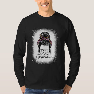 Bleached Leopard Rosa Track Mamma Life Messy Bun M T Shirt