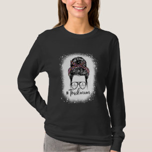 Bleached Leopard Rosa Track Mamma Life Messy Bun M T Shirt