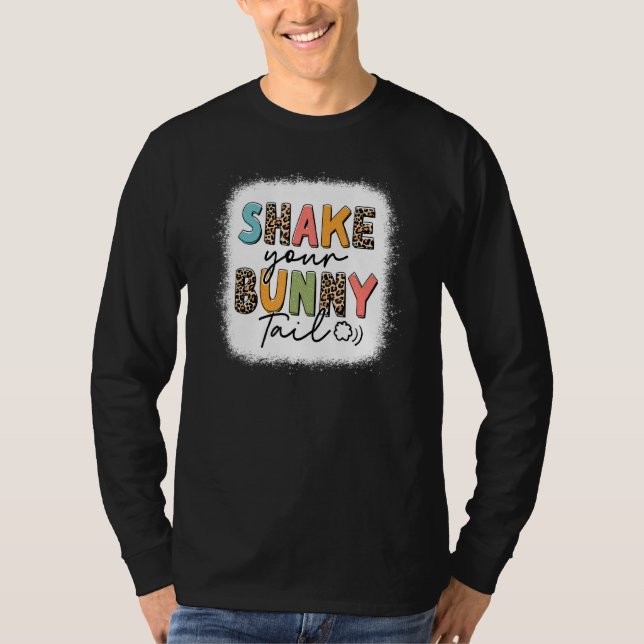 Bleached Leopard Shake din Bunny Svan Flicka E T Shirt (Framsida)