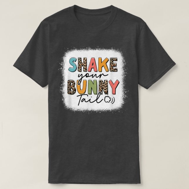 Bleached Leopard Shake din Bunny Svan Flicka E T Shirt (Design framsida)