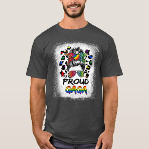 Bleached leopard, stolt Gaga LGBTQ pride månadsmom T Shirt