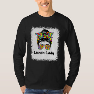 Bleached Lunch Dam Messy Hair Woman Bun Lunch Lad T Shirt