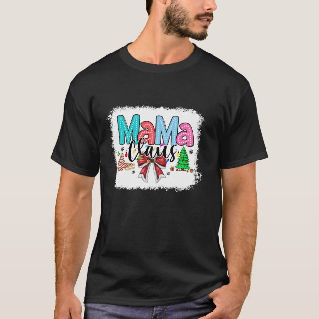 Bleached Mamma Claus julkoquette Santa Bow T Shirt (Framsida)