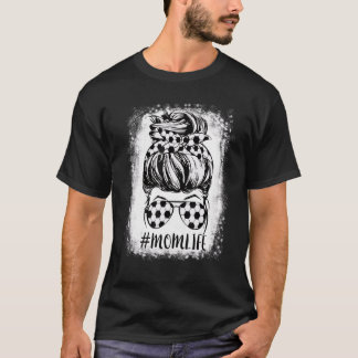 Bleached Mamma Life Messy Bun Soccer Mamma Bandana T Shirt