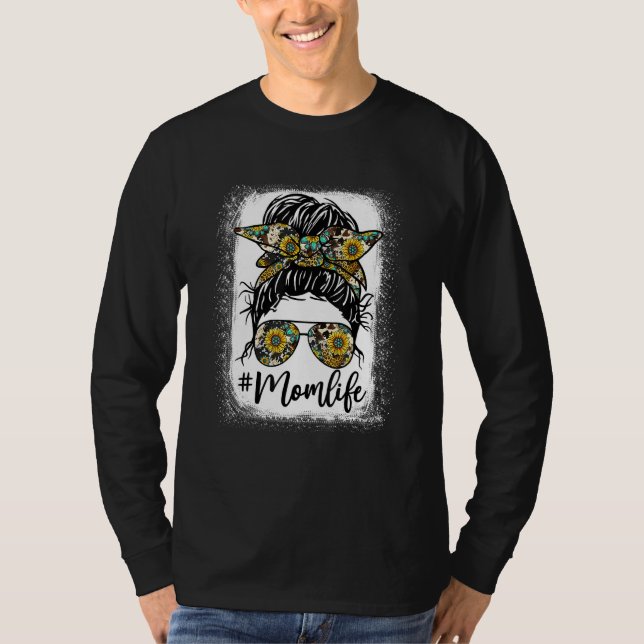 Bleached Mamma Life Solros Mamma Life Leopard Mess T Shirt (Framsida)