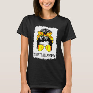 Bleached Memaw Life Softball Baseball Mors dag T Shirt