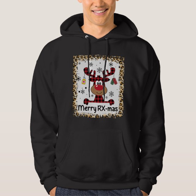 Bleached Merry RX-Mas Reindeer-julapotek Hoodie (Framsida)