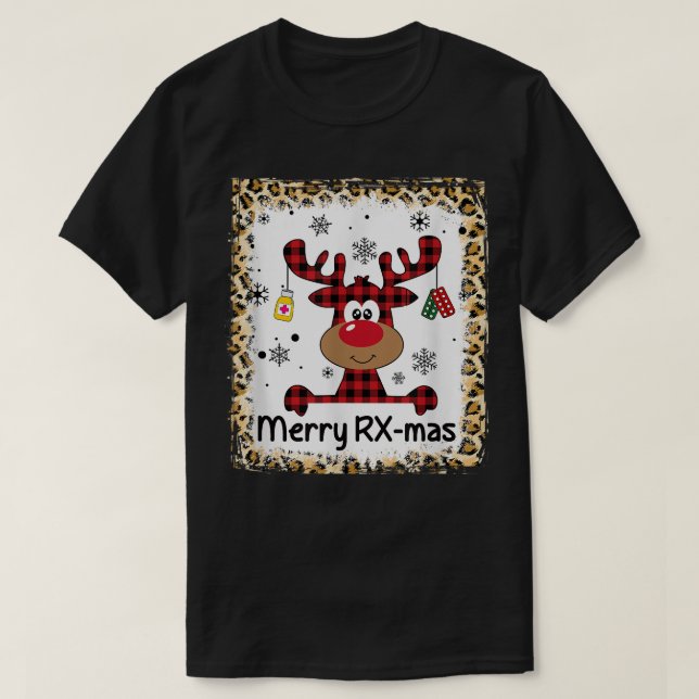 Bleached Merry RXMas Reindeer julapotek C T Shirt (Design framsida)