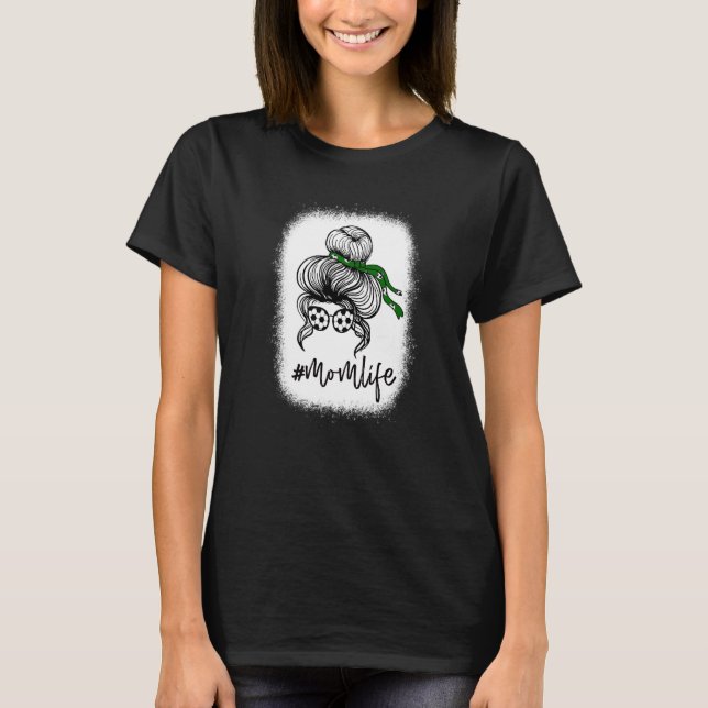Bleached Messy Bun Hårvårdsmatare Solglasögon T Shirt (Framsida)