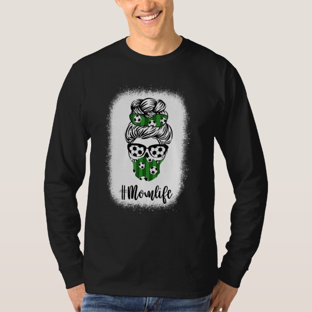 Bleached Messy Bun Hårvårdsmatare Solglasögon T Shirt (Framsida)