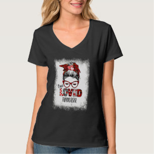 Bleached Messy Bun One Loved Fundraiser Valentine' T Shirt