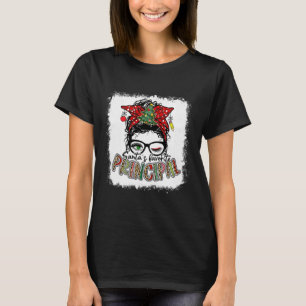 Bleached Messy Bun Santa's Favorite Principal Chri T Shirt