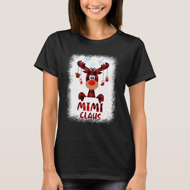 Bleached Mimi Claus Reindeer Play Matching Family T Shirt (Framsida)