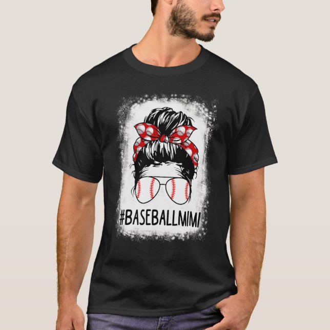 Bleached Mimi Life Messy Bun Softball Baseball Mot T Shirt (Framsida)