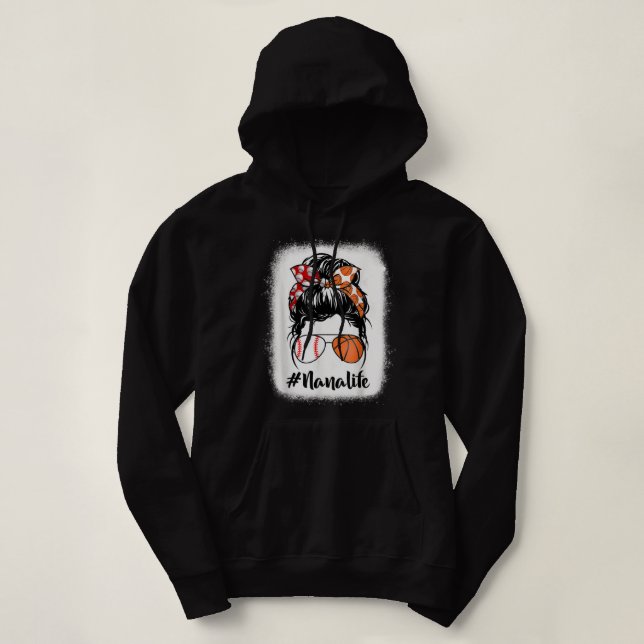 Bleached Nana Life Baseball Basketball Messy Bun T Shirt (Design framsida)