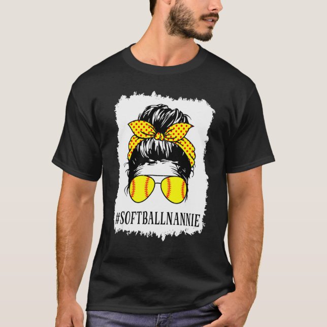 Bleached Nannie Life Softball Baseball Mors dag T Shirt (Framsida)