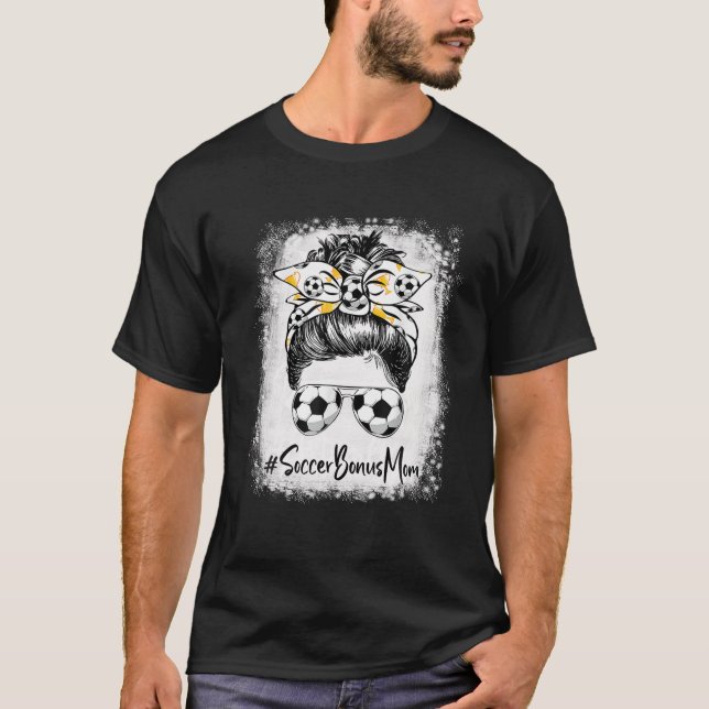 Bleached Oceaner Bonus Mamma Messy Bun Ocer Älskar T Shirt (Framsida)