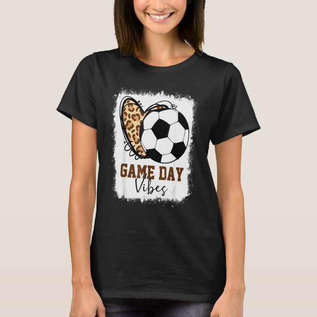 Bleached Oceaner Game Day Vibes Leopard Ocer Mamma T Shirt (Framsida)