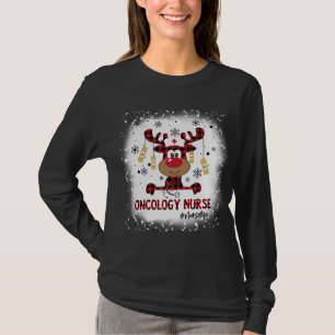 Bleached Oncology Sjuksköterska Life Reindeer jul T Shirt