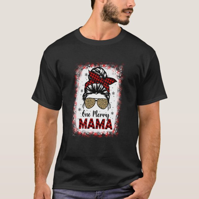 Bleached One Merry Mamma Leopard Buffalo Play Chri T Shirt (Framsida)