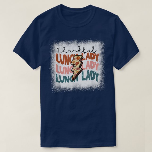 Bleached One Thankfull Lunch Dam Back to school Lu T Shirt (Design framsida)