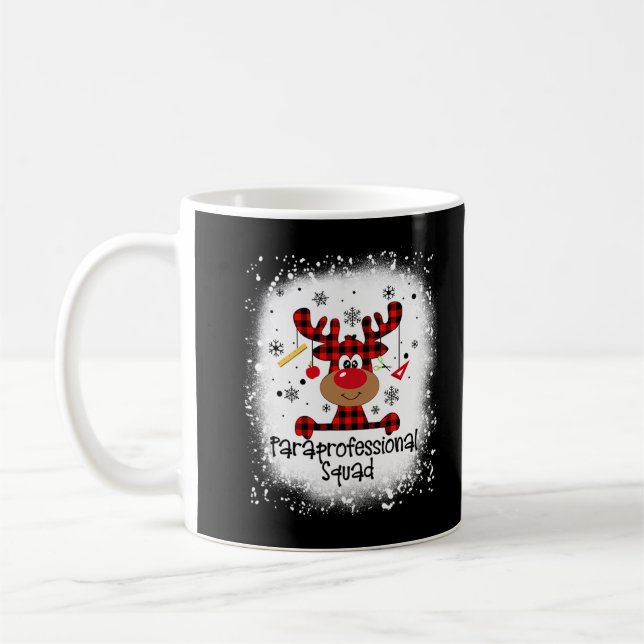 Bleached ParaProfessional Squad Reindeer Funny Chr Kaffemugg (Vänster)