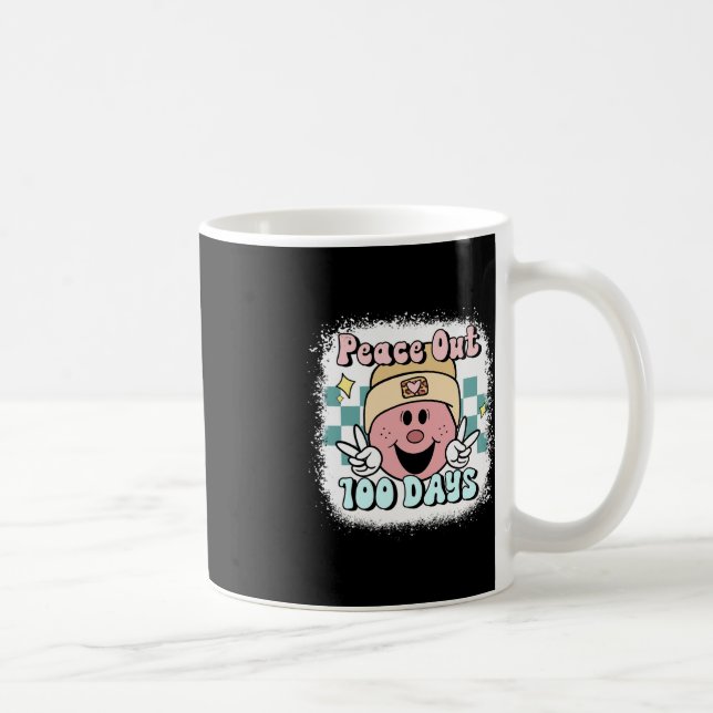 Bleached Peace Out 100 Days of School Smile Ansikt Kaffemugg (Höger)