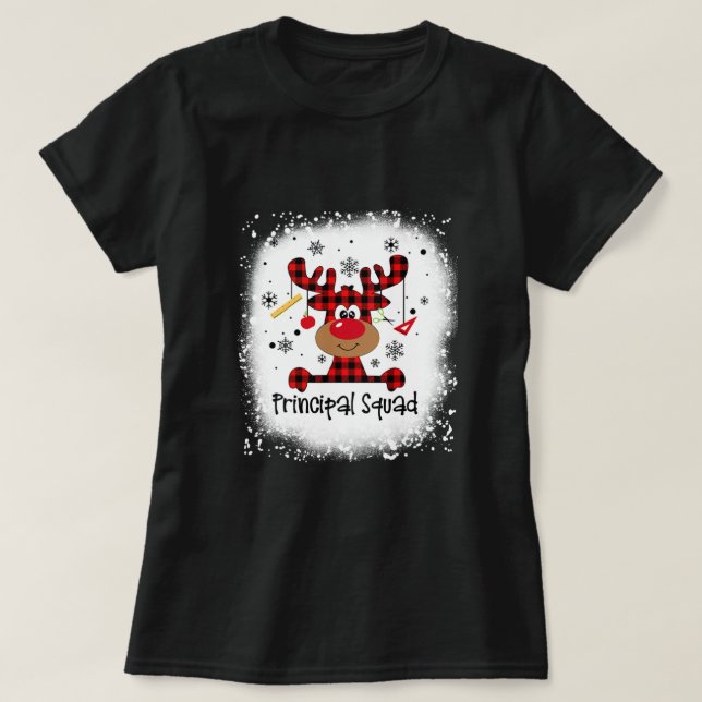 Bleached Principal Squad Reindeer Funny jul T Shirt (Design framsida)
