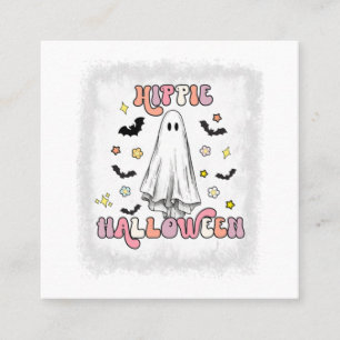 Bleached Retro Hippie Halloween Ghost Boo Spooky H Fyrkantigt Visitkort